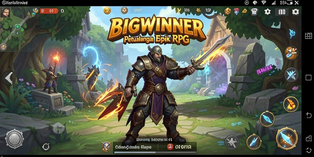 Tampilan gameplay mendebarkan dari BIGWINNER dalam genre RPG.