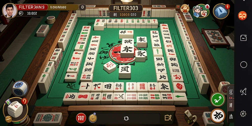 Tampilan gameplay menakjubkan dari permainan Mahjong FILTER303 yang seru.