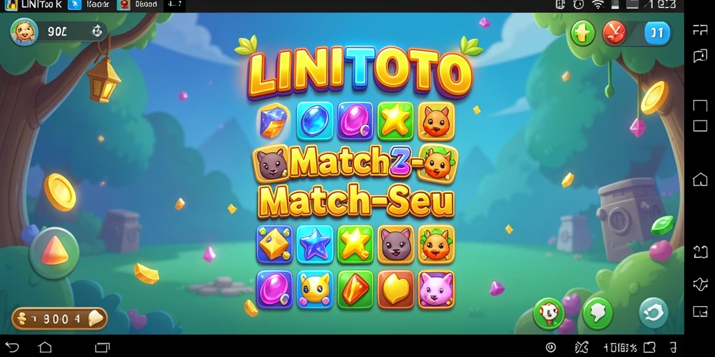 Tangkapan layar LINITOTO menampilkan gameplay Match-3 yang seru dan menantang.