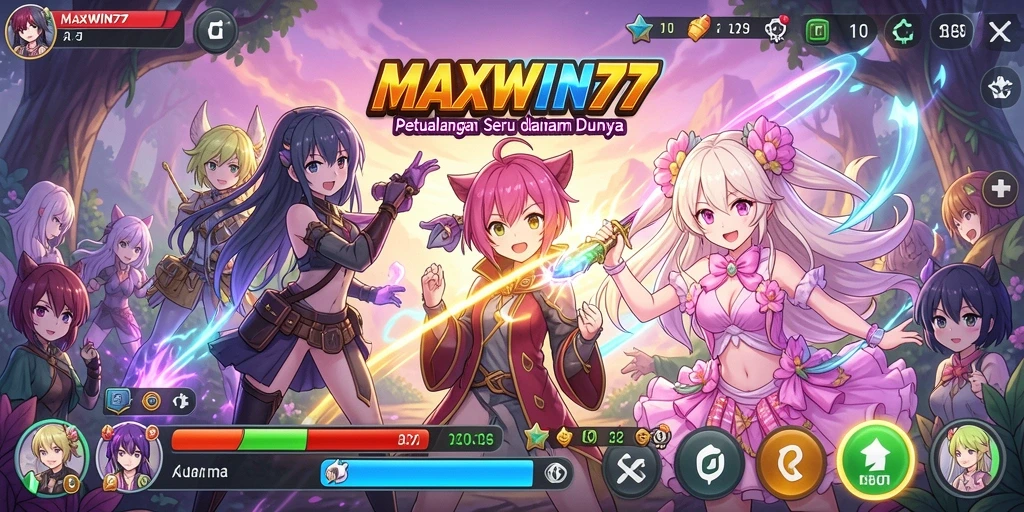 Tampilan gameplay seru dengan karakter Anime ikonik dalam aksi.