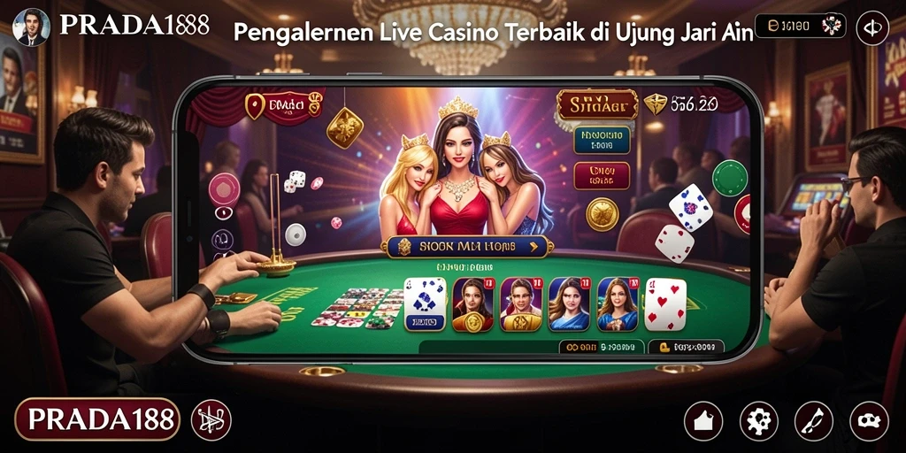 Tampilan menarik dari gameplay Live Casino di PRADA188.