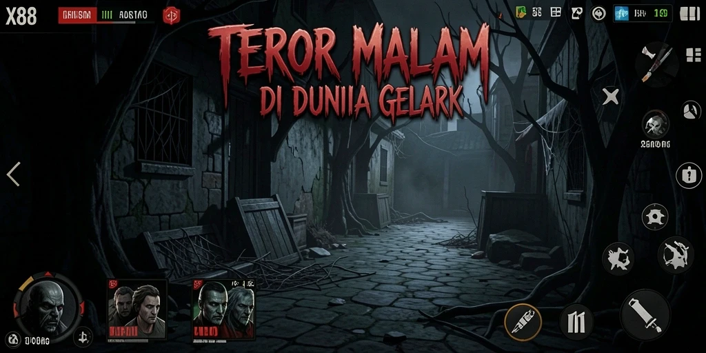 Gameplay X88 yang menegangkan dengan suasana mencekam.