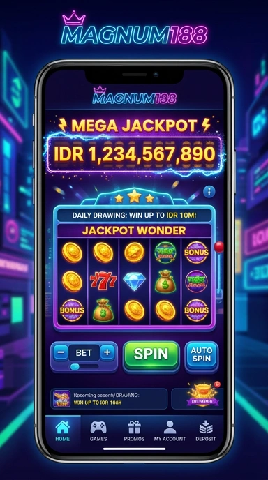 Screenshot aplikasi magnum188 menampilkan antarmuka pengguna yang menarik.